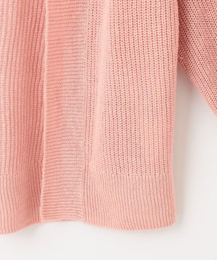 自由区 【WEB限定カラーあり・洗える】リネンミドルゲージニット カーディガン ライトピンク