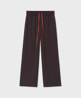 Paul Smith バックサテン ジョーゼット ワイドパンツ ブラウン