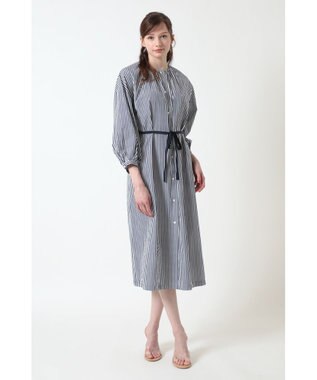 DAKS コットン ギャザーワンピース ネイビー