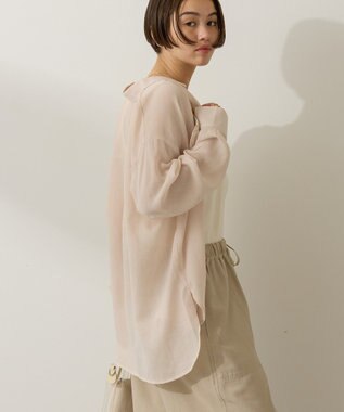AMERICAN HOLIC シアーボイルレギュラーシャツ Pink Beige