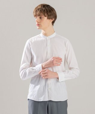 JOSEPH HOMME リネンストレッチブロード　長袖ＢＡＮＤ ホワイト系