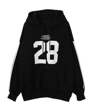 WEGO サイドラインナンバリングパーカー ブラック