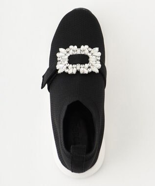 Feroux ビジュー付きニット スニーカー ブラック系