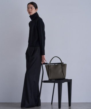 MIYABIYA LAQUOH【撥水加工】篭目柄エンボスボンディングトートS カーキ