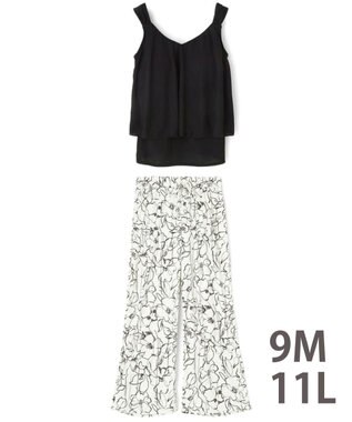 San-ai Resort（三愛水着楽園） ロングパンツセット　9M・11L　【Coral veil（コーラルヴェール）】 ブラック