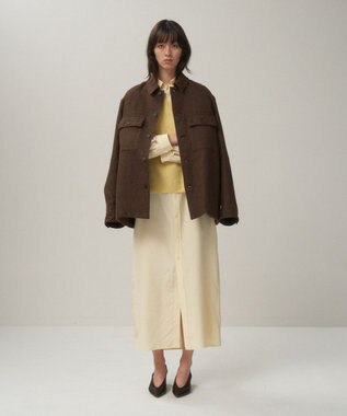 ATON ALPACA HOUND TOOTH | CPOジャケット - UNISEX BROWN