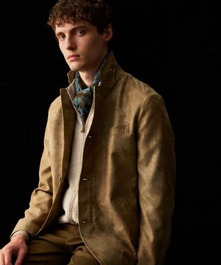 JOSEPH ABBOUD 【キングサイズ・軽量/スウェードタッチ/撥水】ライトスウェード ジャケット ベージュ系