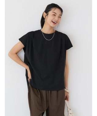 AMERICAN HOLIC 接触冷感フレンチスリーブタックポンチプルオーバー Black