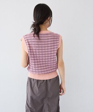 CRAFT STANDARD BOUTIQUE リンクスチェックニットベスト Purple