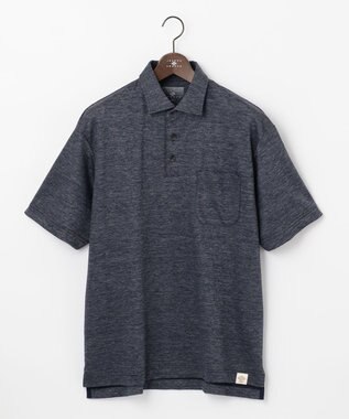 JOSEPH ABBOUD MOUNTAIN 【SPACE／UNISEX】リネンハニカム ポロシャツ ダルブルー系