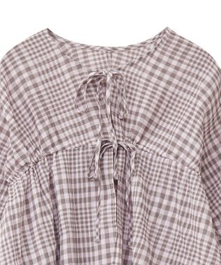 earth music&ecology ワッシャードロスト羽織りシャツ Check Mocha