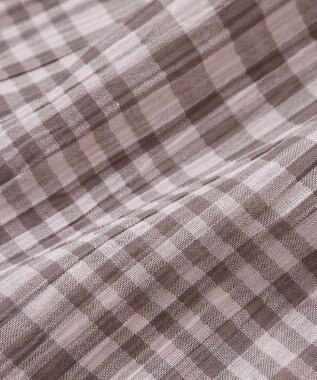 earth music&ecology ワッシャードロスト羽織りシャツ Check Mocha