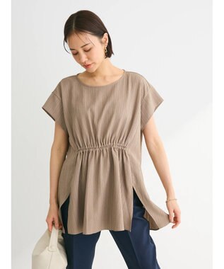 Green Parks 変形ストライプジャガードチュニック Mocha