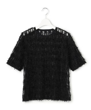 23区 【GOLD LABEL】フェザーチュール Tシャツ ブラック