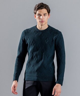 JOSEPH HOMME エコタック　クルーネックニット ピーコックグリーン系