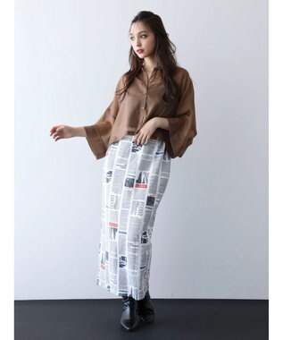 Green Parks ＥＧＯＩＳＴ　マガジンプリントスカート Off White