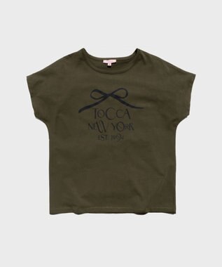 TOCCA 【接触冷感・UV90%以上カット・洗える】DANCING RIBBON Tシャツ カーキ系
