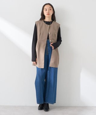 earth music&ecology フロントジップデニムパンツ Medium Indigo