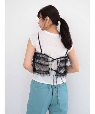 Green Parks ・ｓｗｉｎｇ　ｂｙ　ＳＥＴ２点チュールビスチェ＆フレンチＴ Off White