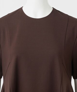 23区 【R(アール)】ラスターシルケットポンチ ハンカチヘム ワンピース ダークブラウン系