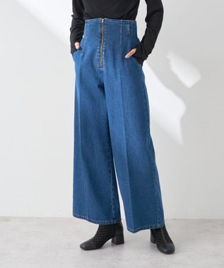 earth music&ecology フロントジップデニムパンツ Medium Indigo