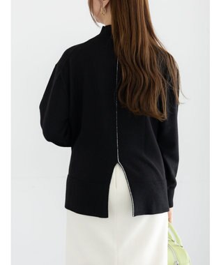 Te chichi バックスリットスタンドネックプルオーバー ブラック