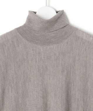 23区 L 【洗える】ギャザーコンビ ニットワンピース ベージュ系