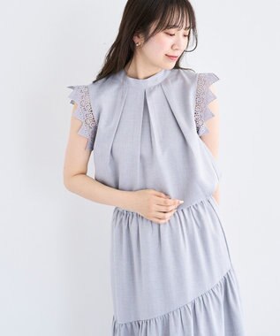 Green Parks ・ＥＬＥＮＣＡＲＥ　ＤＵＥ　リネンライクフリルブラウス Gray