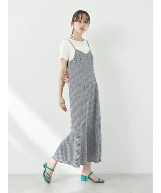 earth music&ecology チェックマーメイドキャミワンピース Black