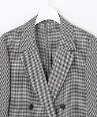 自由区 L 【洗える】ビエラチェックテーラード ジャケット ハウンドトゥース