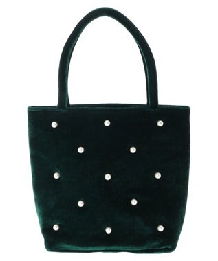 Green Parks ・ＴＯＲＣＨ　パールベロアバッグ Dark Green