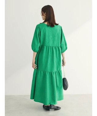 Green Parks ■ＥＳＣＡＲ　エンボスティアードワンピース Green