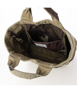 UNBILLION cachecache 製品洗いキャンバス×ナイロントートS カモフラカーキ