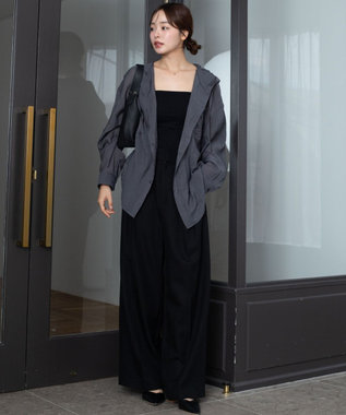 WEGO 【2026年春夏新作】シアーフードシャツ ブラック中濃色