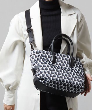 Y'SACCS キュービックモノグラム　2WAYトート　Sサイズ ブラック