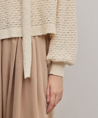 GRACE CONTINENTAL メッシュオーバーニットトップ キナリ