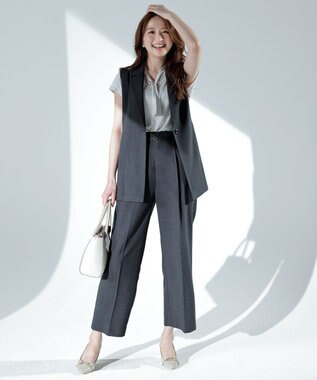 ANY SIS 【洗える】ポリベアボウタイ ブラウス アイスグレー