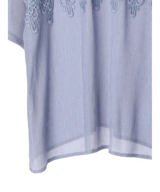 Green Parks ・ＥＬＥＮＣＡＲＥ　ＤＵＥ　ケミカルレースブラウス Blue