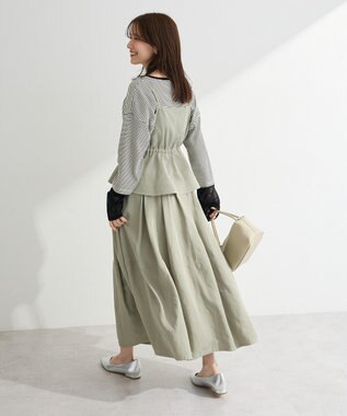 Green Parks 袖チュールリブプルオーバー Ivory