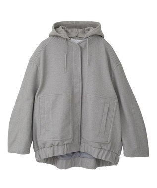 Green Parks ニットフード付きウーリーブルゾン Gray Mixture