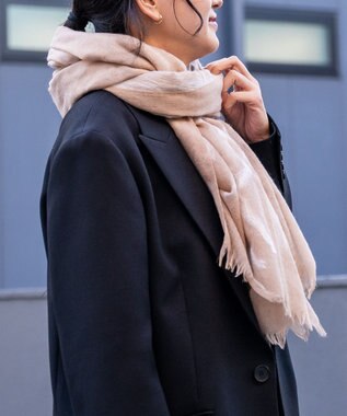 muto ニードルパンチ シルクウールストール beige