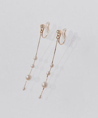 Phoebe 【金属アレルギー対応】【痛くないシリーズ】ドリッピングパールライトフィットイヤリング　シャンパンゴールド シャンパンゴールド