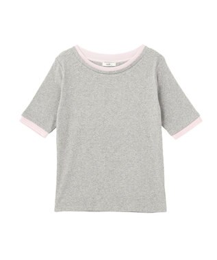 earth music&ecology レイヤードライクバイカラープルオーバー Gray
