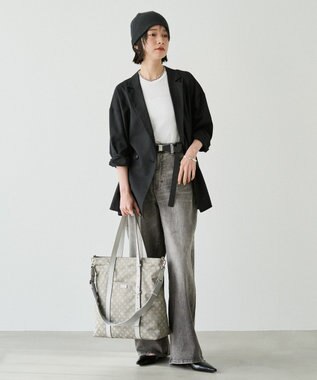 russet アシンメトリーハンドルトートバッグ(SF-237) N.Gray