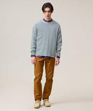 J.PRESS MEN 【Tシャツ感覚で着られる新感覚ニット】ボーダーニット ロングスリーブＴシャツ グリーン系1