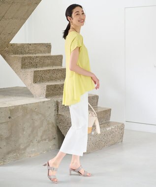 自由区 【WEB限定】【UVケア・吸汗速乾・洗える・XSサイズあり】ファンクショナルツイストジャージー カットソー イエロー系