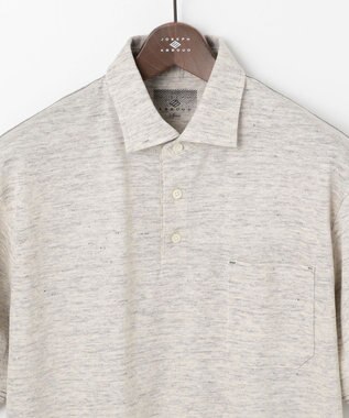 JOSEPH ABBOUD MOUNTAIN 【SPACE／UNISEX】リネンハニカム ポロシャツ ライトグレー系