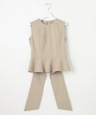 23区 S 【エステータ】ライトダブルクロス バックリボン ペプラムトップス ベージュ系