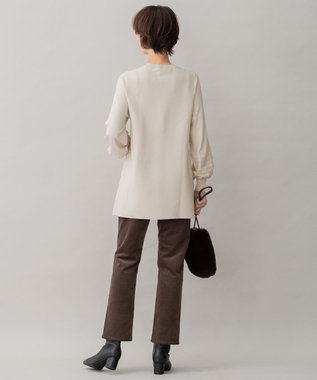 自由区 【洗える】レーヨンポリエステルスムース チュニック丈ニット ライトグレー系