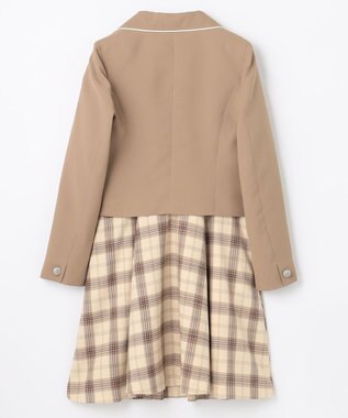 ANY KIDS 【any FAM JUNIOR】ジャケット付きワンピース ベージュ×ベージュチェック